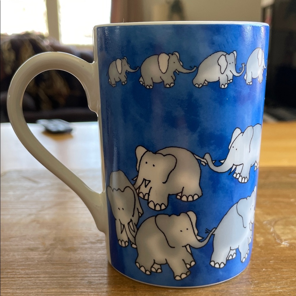 Blue Elephant Pattern Ceramic Mug - Brand Unspecified - Picture 3 of 9